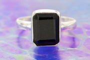 black onxy ring with cremation ash